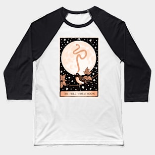 The Full Worm Moon Tarot Card Baseball T-Shirt